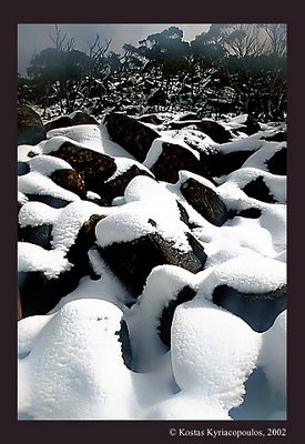 Rocky snowfield