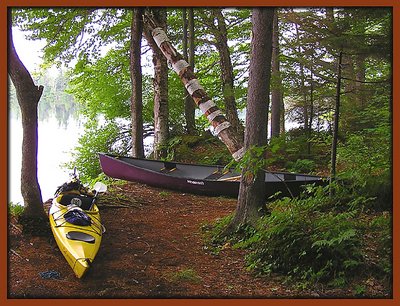 Campsite beach on St. Regis Pond