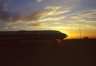 " plane & sunset "