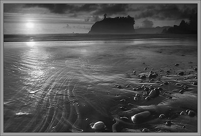 Beach Sunset (B&W)