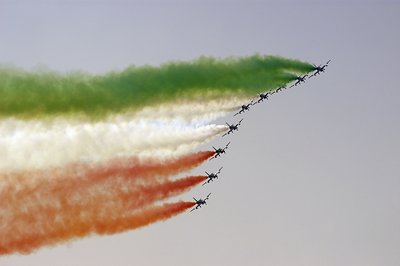 Italian flag in the sky