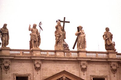 Statues on St Peters basilica in Rome