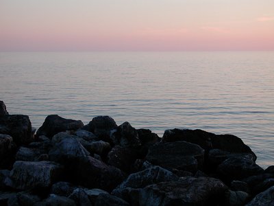 Sunset in blue and rose