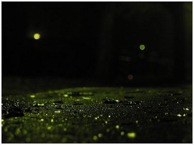 Green raindrops