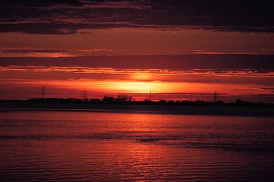 Sunset over the river