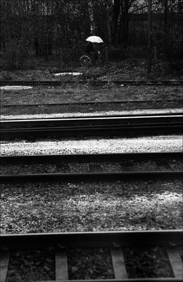 through the window of a train