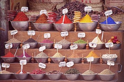 Display of herbs on stall in Assuan/egypt