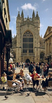 Bath Abbey with Tourists