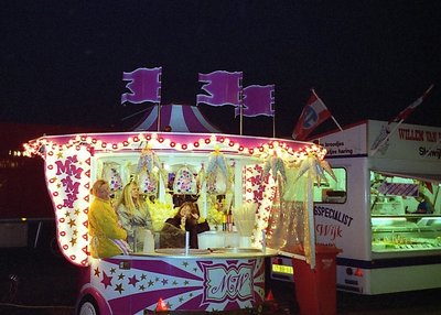 ladies selling candy waiting for customers