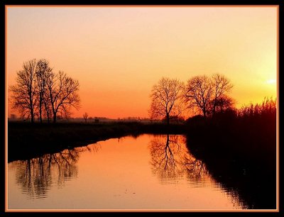 Sunset in reflection