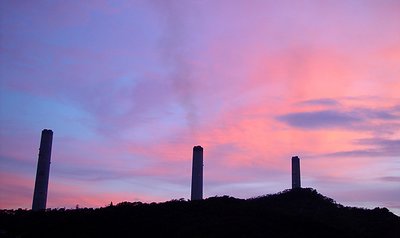 pollution at sunset